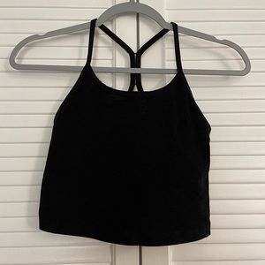 Beyond Yoga heather black cropped top